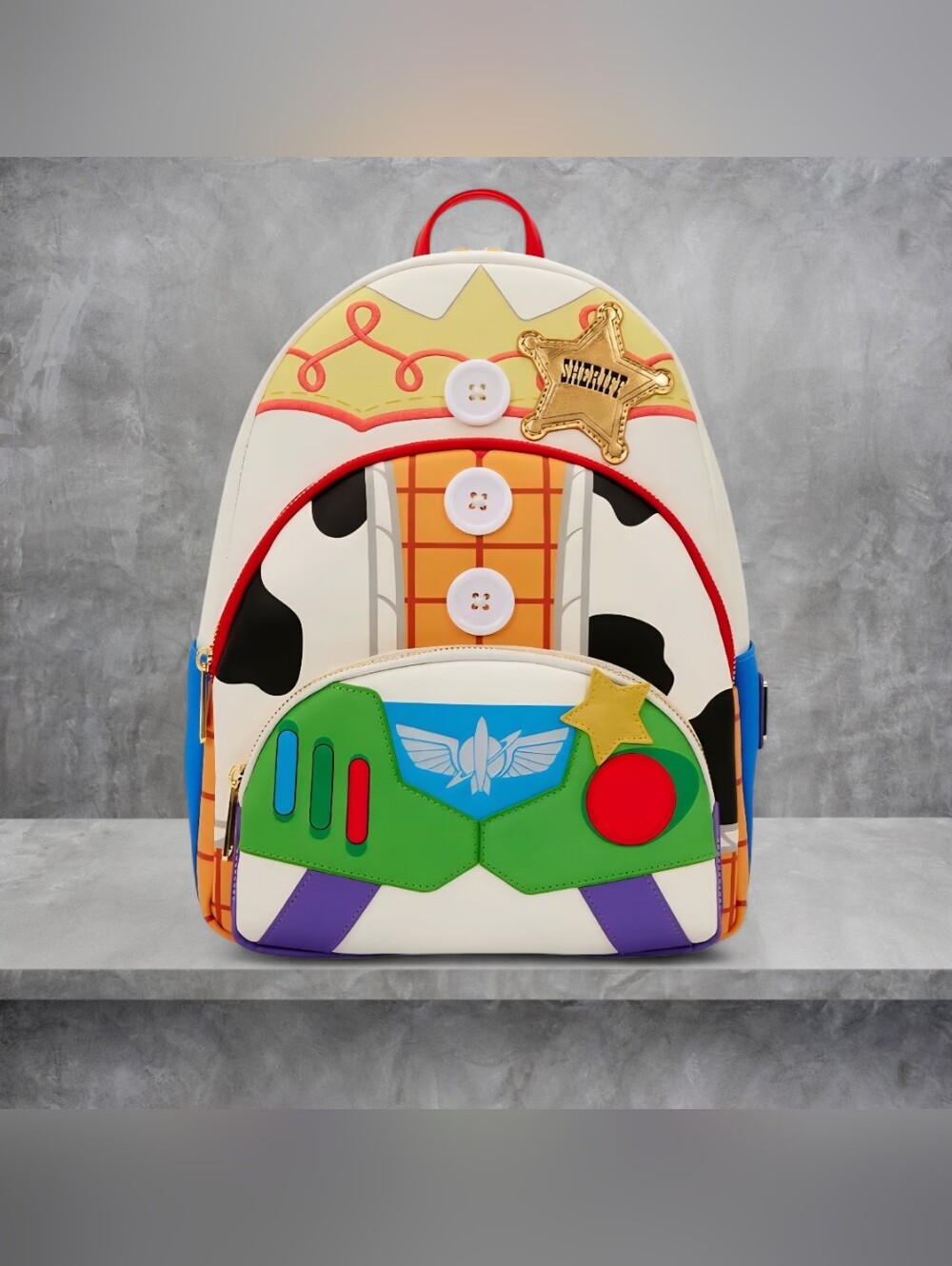 Loungefly Toy Story 5 Triple Pocket Jessie, Woody, & Buzz Backpack 🤠